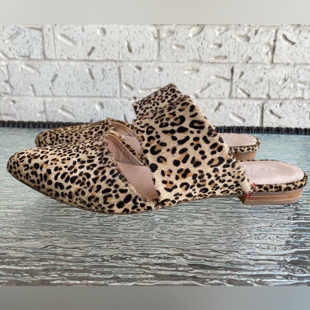 Matisse Leopard Print Leather and Calf Hair Mules Size 7 - Picture 3 of 7